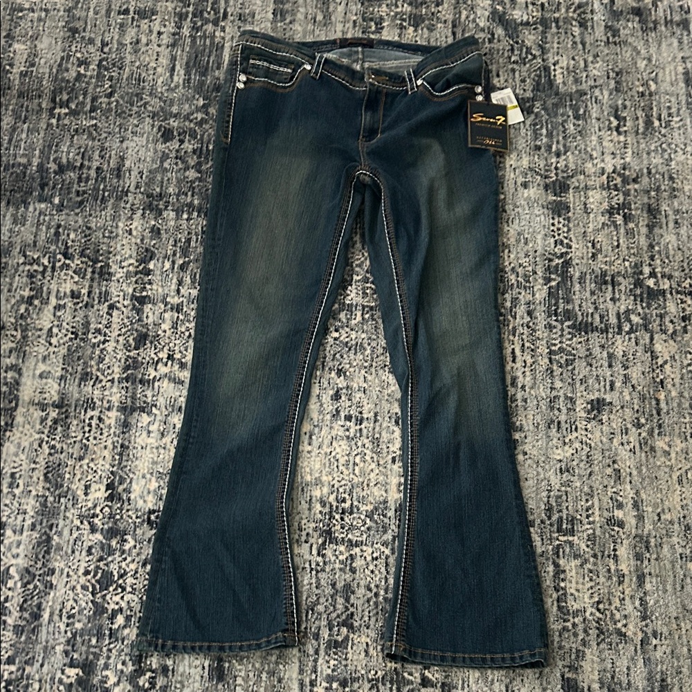Seven7 Dark Blue Flare Jeans